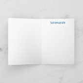 Blauwe Glow Skull Halloween bloemen Kaart (Binnen)