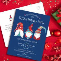 Blauwe Gnome Kerstvakantie Feestelijke Kerstparty