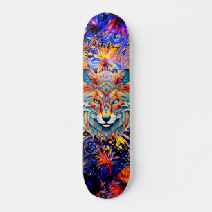 Blauwe Godin Abstracte Kunst & Boho Dierengezicht Skateboard