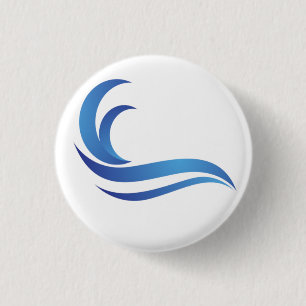 Blauwe golf 1 inch ronde button 3,2 cm
