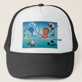 Blauwe golf/antitrump, Trucker Hat Pet (Voorkant)