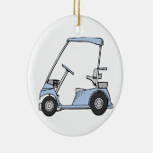 Blauwe Golf Cart Keramisch Ornament (Rechts)