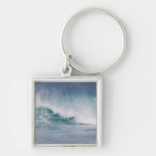 Blauwe golf die breekt, Maui, Hawaii, VS 3 Sleutelhanger