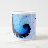 Blauwe Golf - fractale kunst Grote Koffiekop (Voorkant)