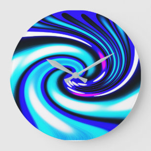 Blauwe golf grote klok