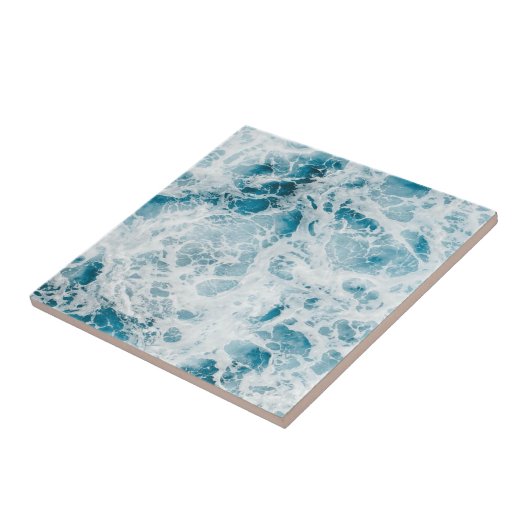 Blauwe golf in de Stille Oceaan Tegeltje (Zijkant)