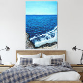 Blauwe golf | Italië | Mediterrane zee Canvas Afdruk (Insitu (Slaapkamer))