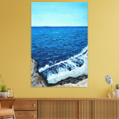 Blauwe golf | Italië | Mediterrane zee Canvas Afdruk (Insitu (Woonkamer))