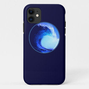 blauwe golf met coole surf stijl iPhone 11 hoesje