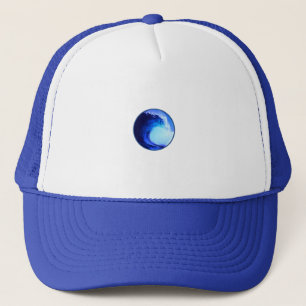 blauwe golf met coole surf stijl trucker pet