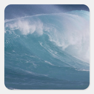 Blauwe golf stort neer, Maui, Hawaii, VS Vierkante Sticker