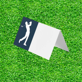 Blauwe golf-thema verjaardagsplaats kaarten