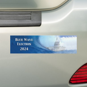 Blauwe golf verkiezingen 2024 bumpersticker