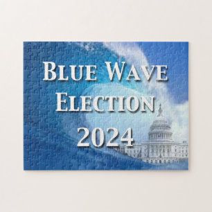 Blauwe golf verkiezingen 2024 legpuzzel