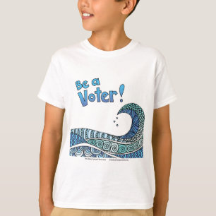 Blauwe golf - Wees een kiezer T-shirt
