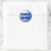 Blauwe Golfbal Eigendom van Naam Stickers (Tas)