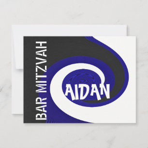 Blauwe golfbalk Mitzvah Kaart