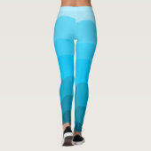Blauwe-golfgradiëntontwerp Leggings (Achterkant)