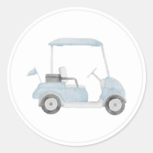 Blauwe golfkar sticker