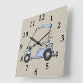 blauwe golfklokje vierkante klok (Hoek)