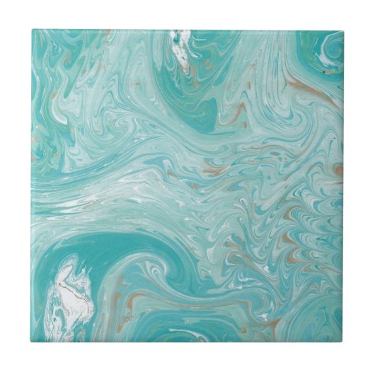 Blauwe golfmarmer tegeltje (Voorkant)