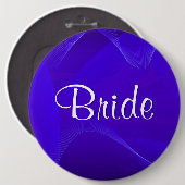 Blauwe golven Bride Ronde Button 6,0 Cm (Voorkant /achterkant)