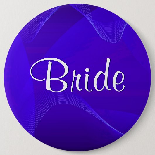 Blauwe golven Bride Ronde Button 6,0 Cm (Voorkant)