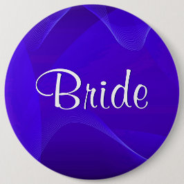 Blauwe golven Bride Ronde Button 6,0 Cm