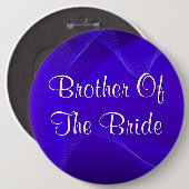 Blauwe golven broeder van de bruid ronde button 6,0 cm (Voorkant /achterkant)