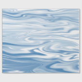 Blauwe golven cadeaupapier (Vlak)