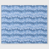 Blauwe golven cadeaupapier (Vlak)