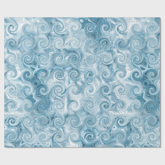 Blauwe golven die papier verpakken (Vlak)