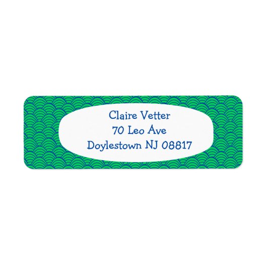 Blauwe golven etiket (Voorkant)