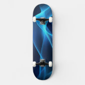 Blauwe golven in gloeiend licht skateboard (Voorkant)