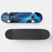Blauwe golven in gloeiend licht skateboard (Horizontaal)