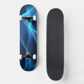 Blauwe golven in gloeiend licht skateboard (Voorkant)