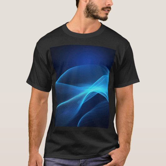 Blauwe golven in gloeiend licht t-shirt (Voorkant)