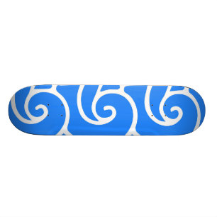 Blauwe golven in Japanse stijl Skateboard