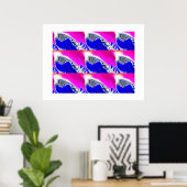 Blauwe golven kunst poster (Thuiskantoor)