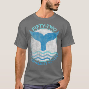 blauwe golven met dunne zonde en 52 eenzame walvi t-shirt