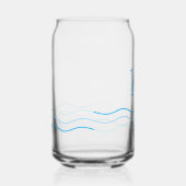 Blauwe golven Monogram Blikvorm Glas (Voorkant)