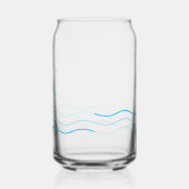 Blauwe golven Monogram Blikvorm Glas (Achterkant)