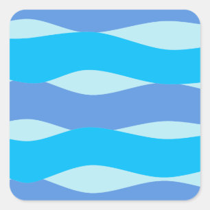 Blauwe Golven Patroon Vierkante Sticker