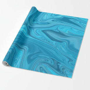 Blauwe golven schilderen Beste abstracte schilde Cadeaupapier