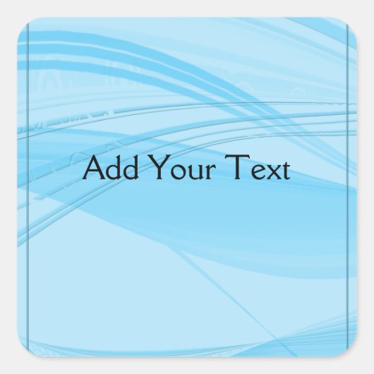 Blauwe golven vierkante sticker (Voorkant)