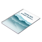 Blauwe golvende berglandschap Inspirerend quote Notitieboek (Linkerzijde)