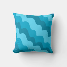 Blauwe golvende oceaangolven gradiënt kussen