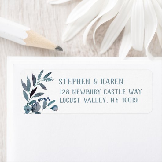 Blauwe gom Eucalyptus Elegant Greenery Etiket (Insitu)