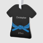 Blauwe gordel Karate Ornament (voorkant)