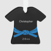 Blauwe gordel Karate Ornament (voorkant)